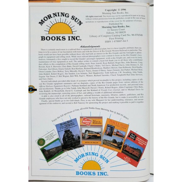 Rio Grande Color Guide To Freight & Passenger Equipment By Jim Eager Hardcover - Picture 7 of 8